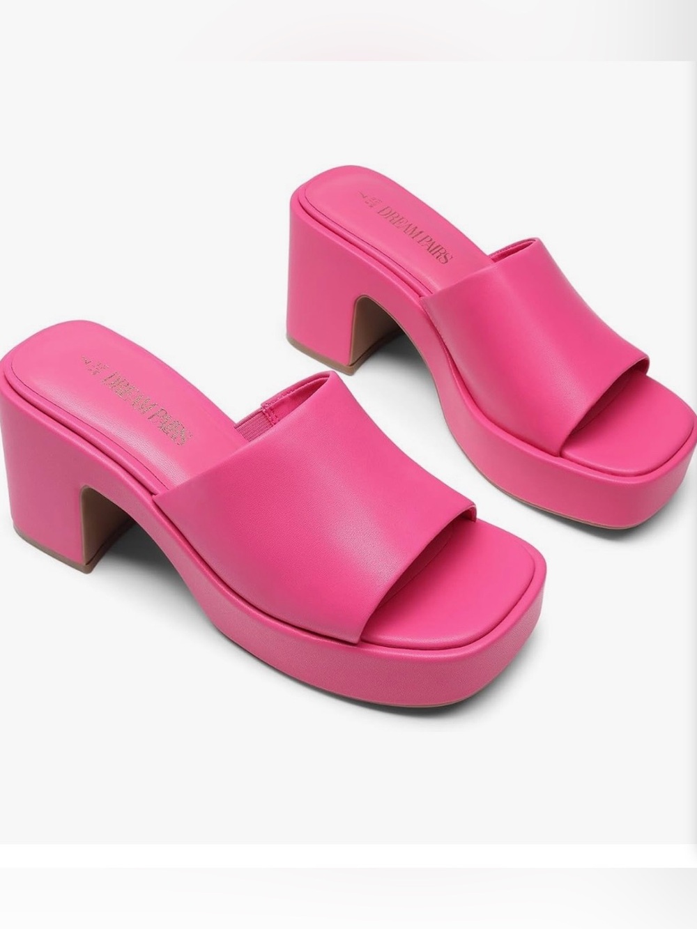 Women's Pink Chunky Mule Heel
